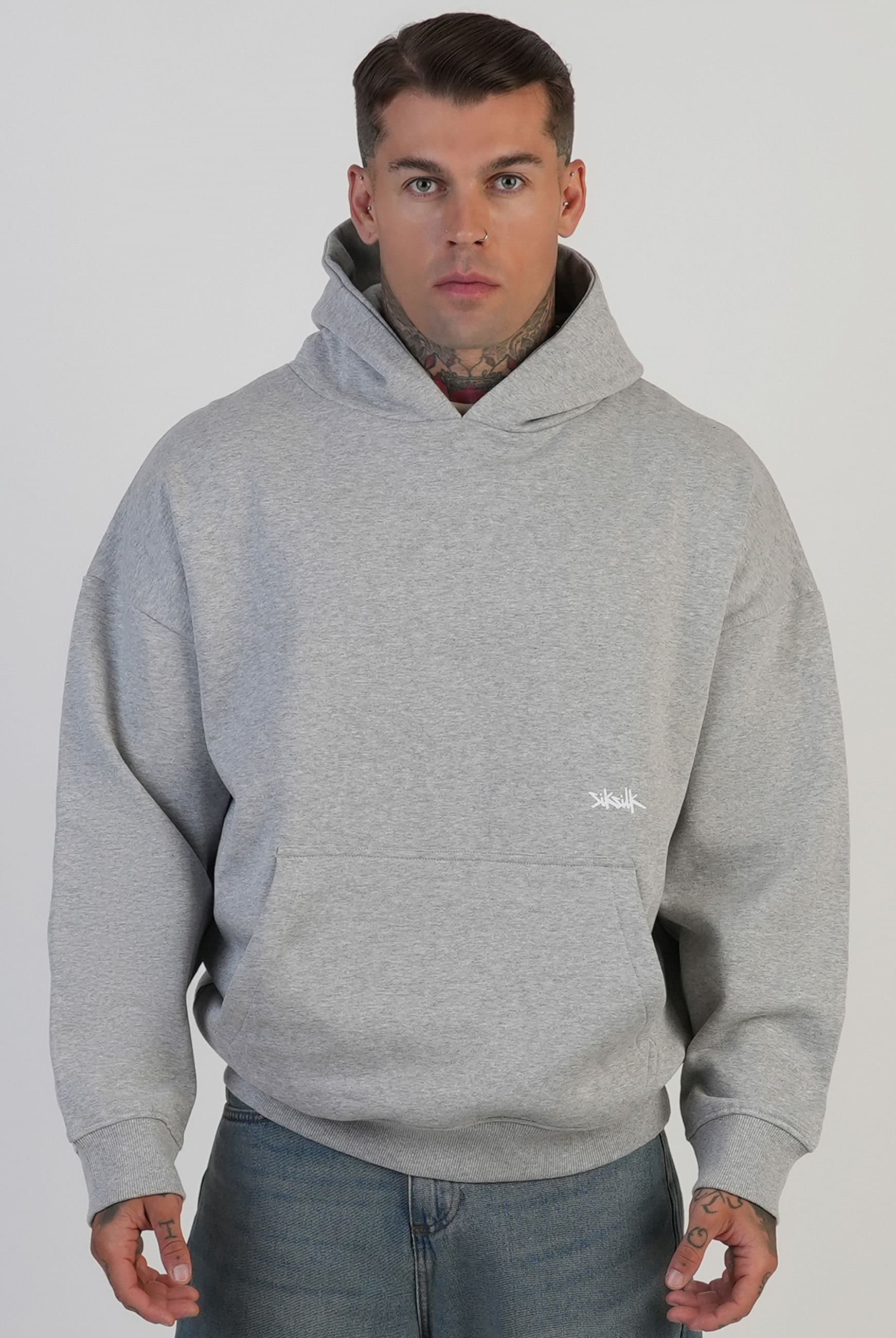SikSilk SikSilk Men's Graphic Hoodie in Grey