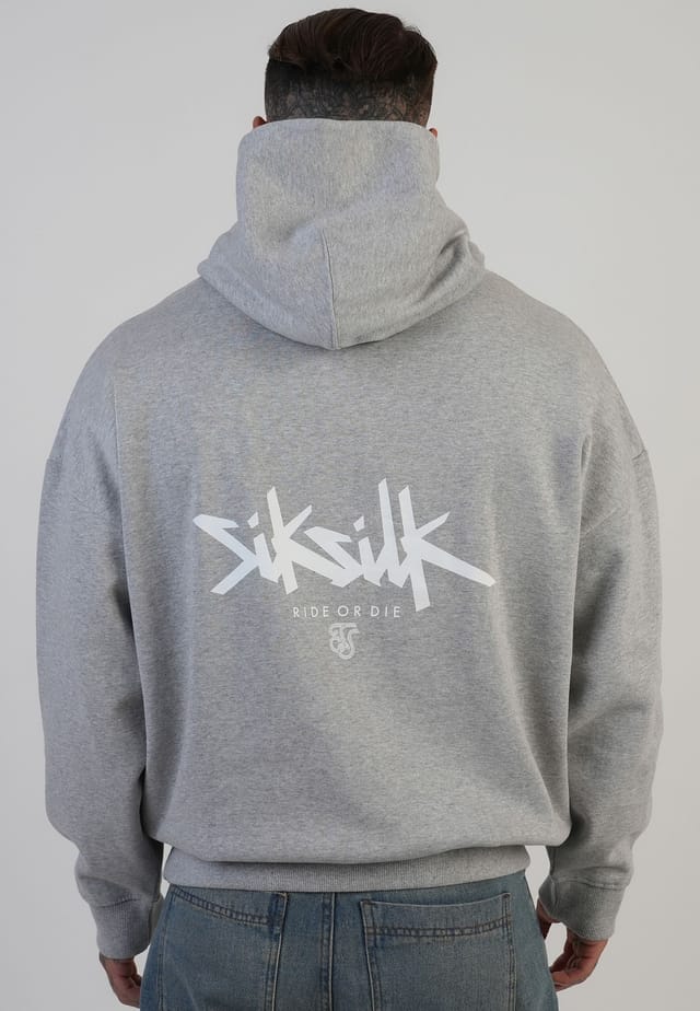 SikSilk SikSilk Men's Graphic Hoodie in Grey - 2