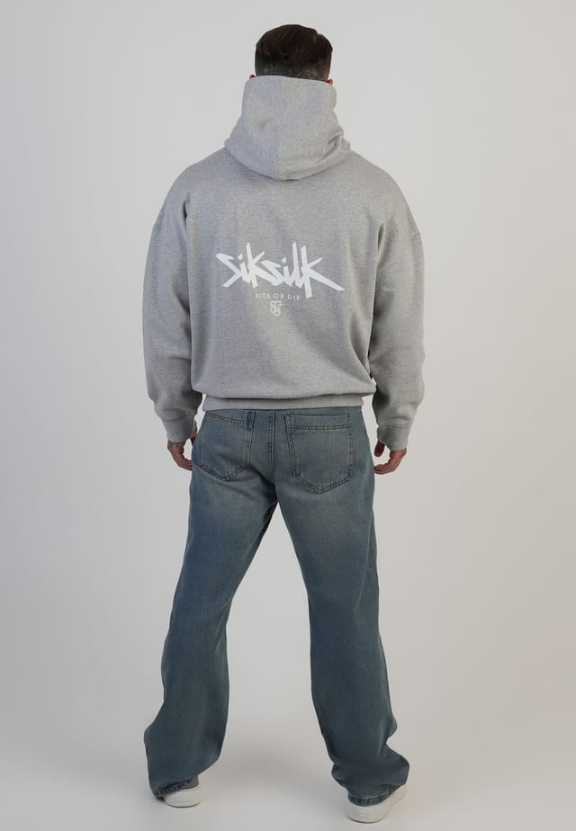 SikSilk SikSilk Men's Graphic Hoodie in Grey - 3