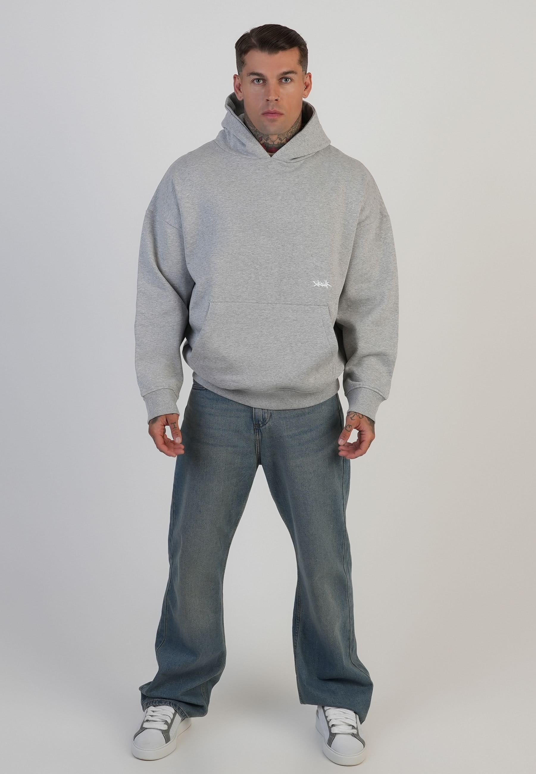SikSilk SikSilk Men's Graphic Hoodie in Grey - 4