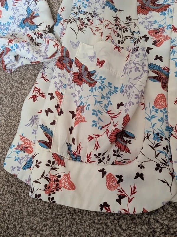 New Look New Look Size 10 Off White Bird & Floral Pattern Blazer