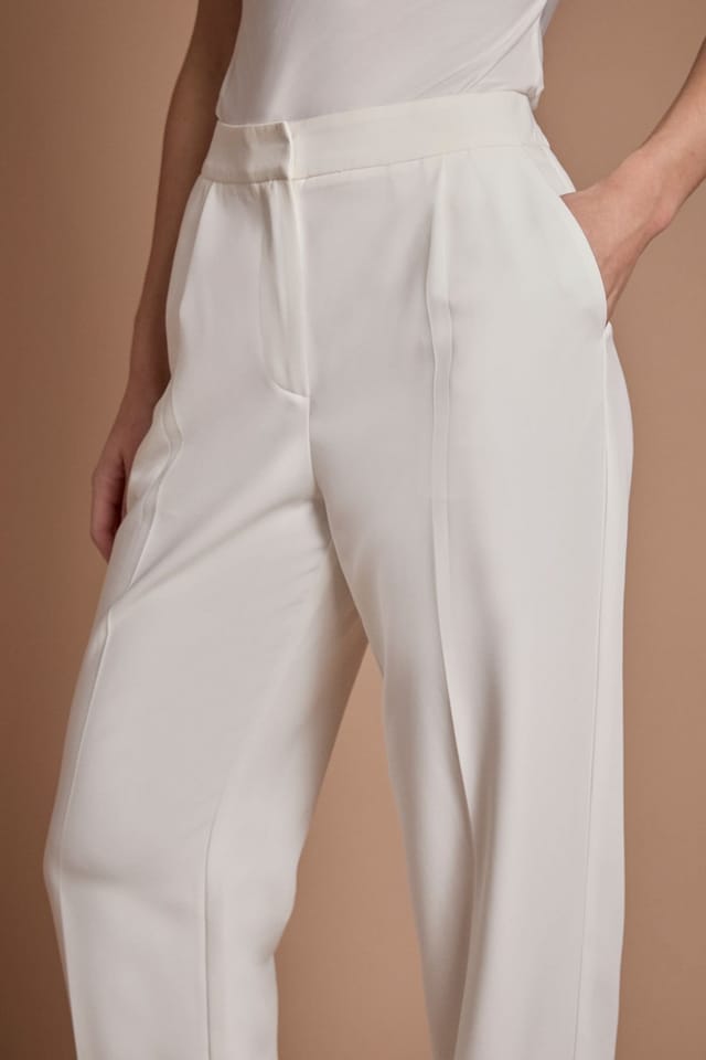Coast Coast Women's Pleat Front Straight Leg Formal Bridal Trousers in Ivory - 2