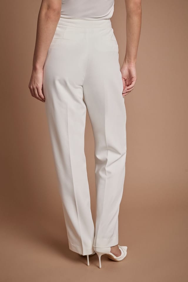 Coast Coast Women's Pleat Front Straight Leg Formal Bridal Trousers in Ivory - 3