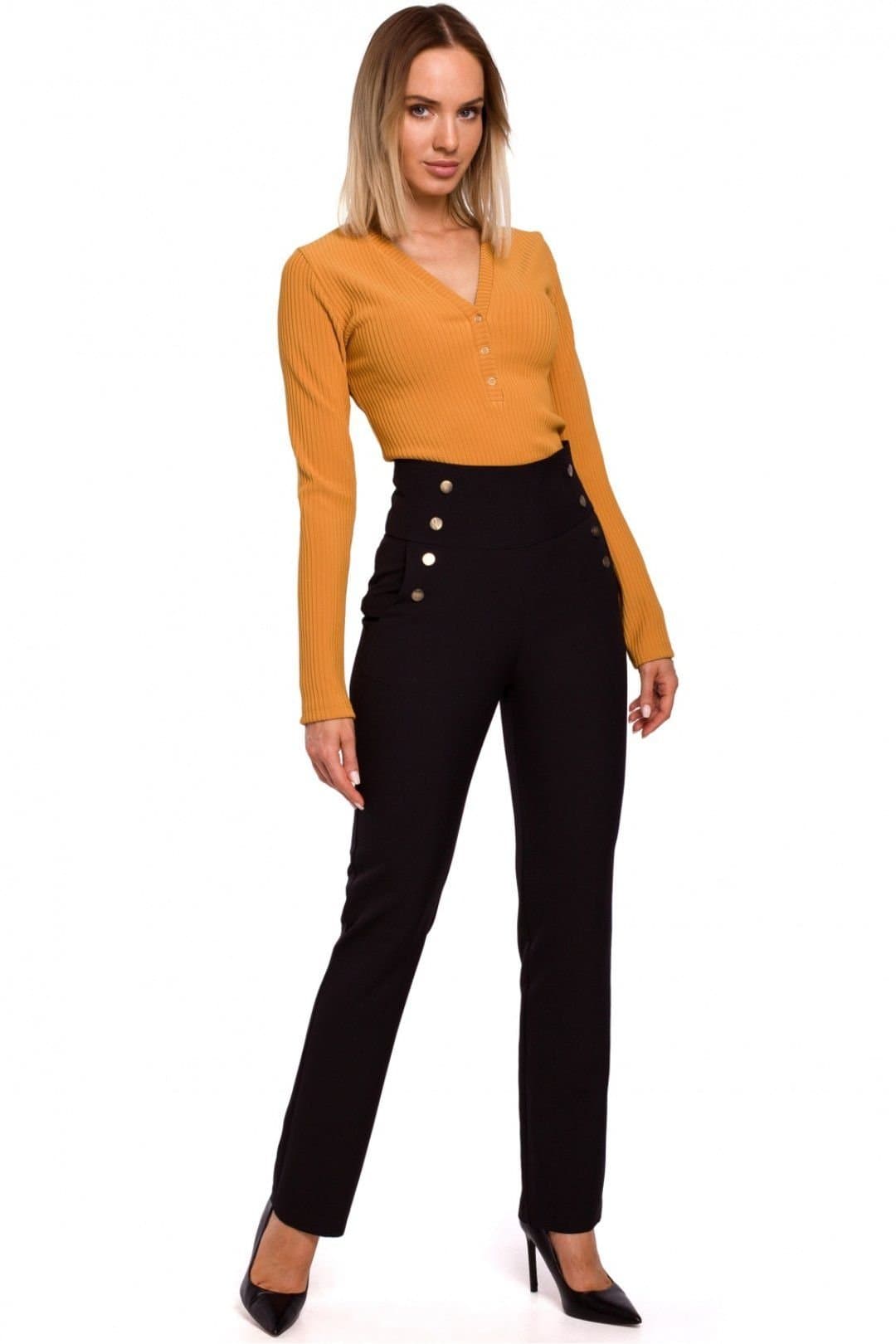 Love Lace Love Lace Black Slim Fit High Waist Trousers