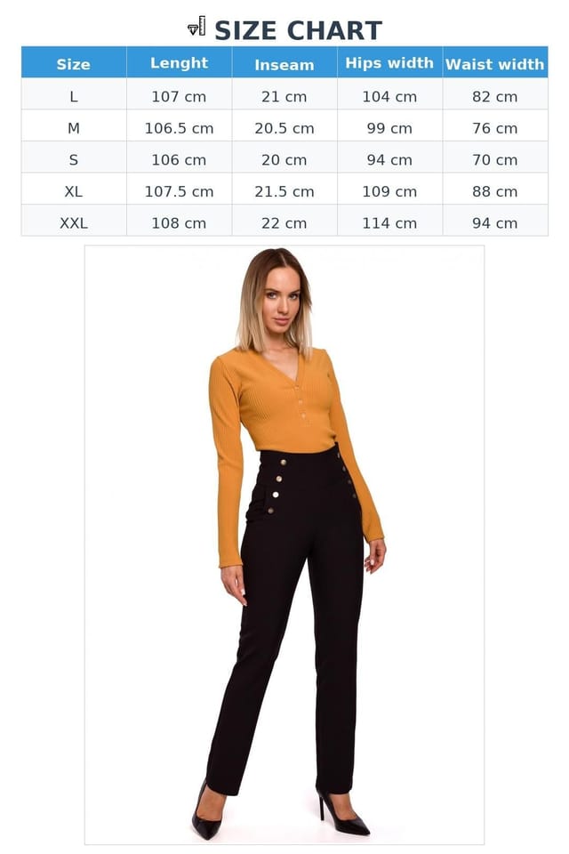 Love Lace Love Lace Women's Slim Fit High Waist Trousers Press Stud Zip in Black - 3