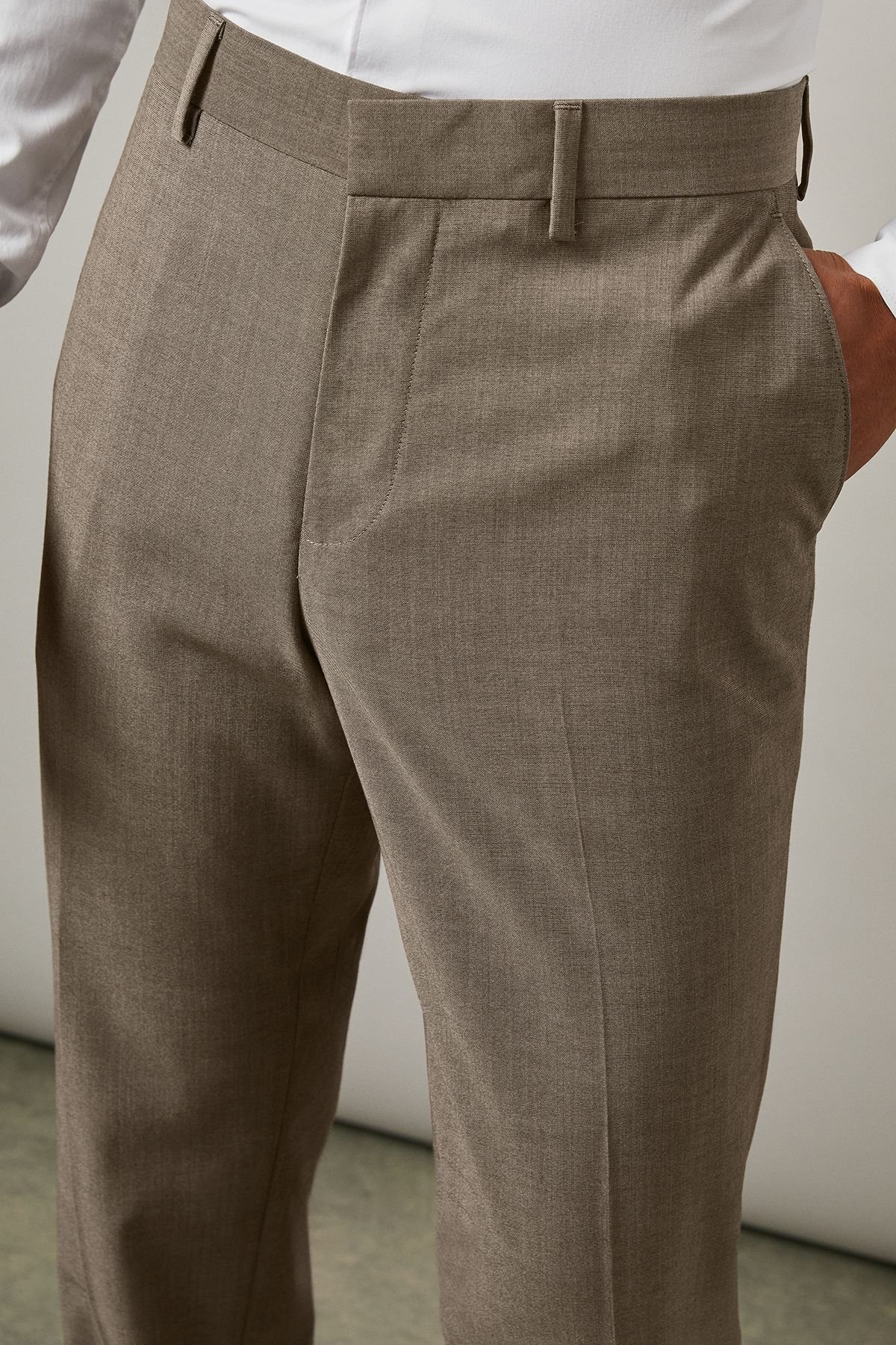 Burton Burton Men's Light Brown Tailored Fit Trousers - 4