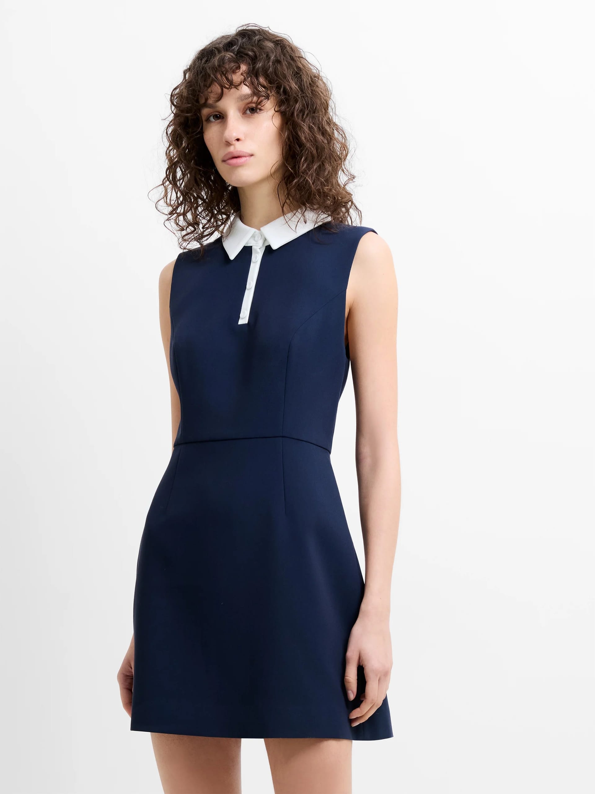 French Connection Navy Twill Sleeveless Mini Dress