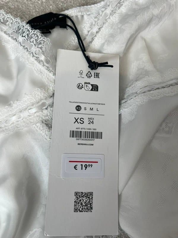 Bershka White satin top