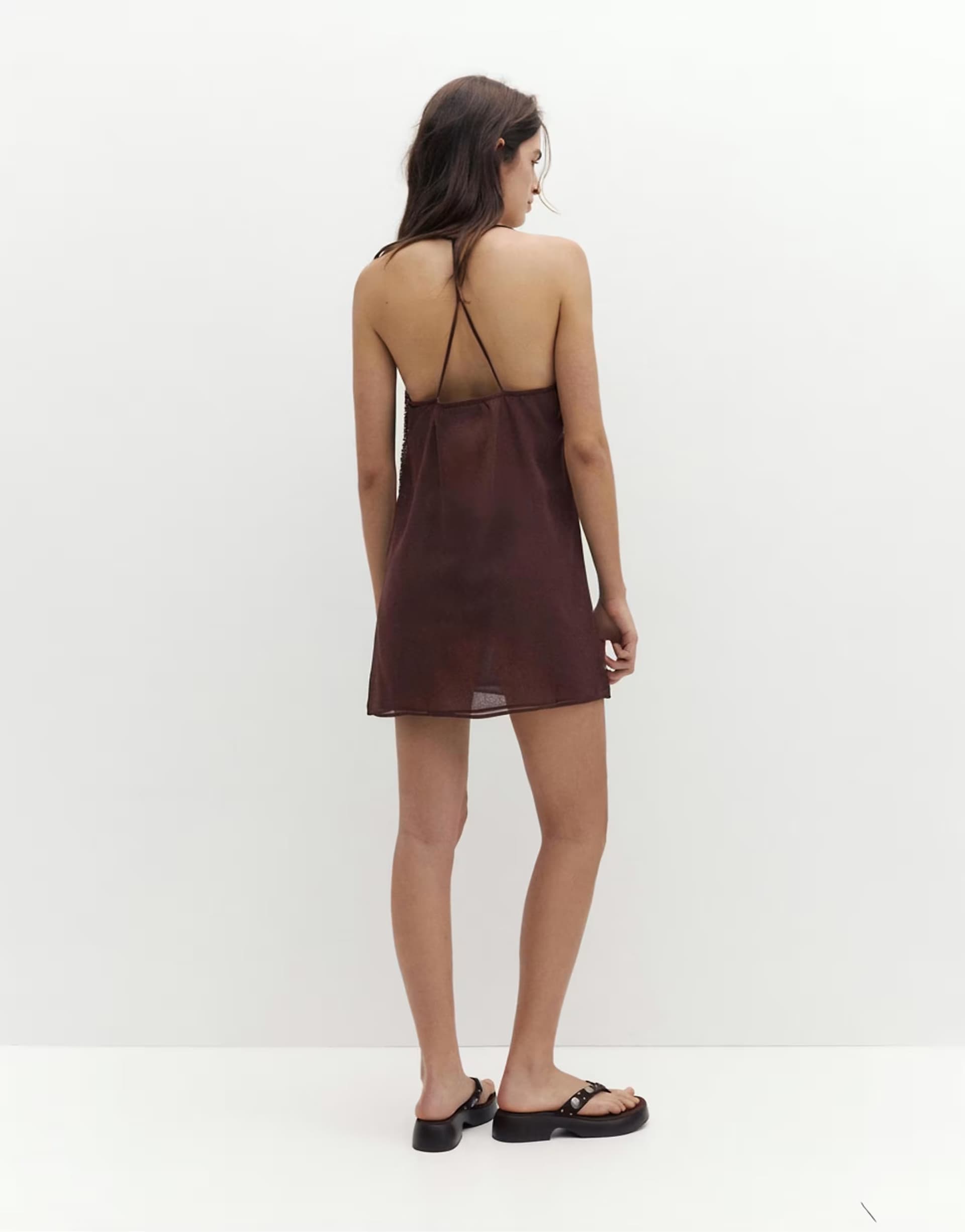 ASOS Pull&Bear Sequin strappy dress in wine