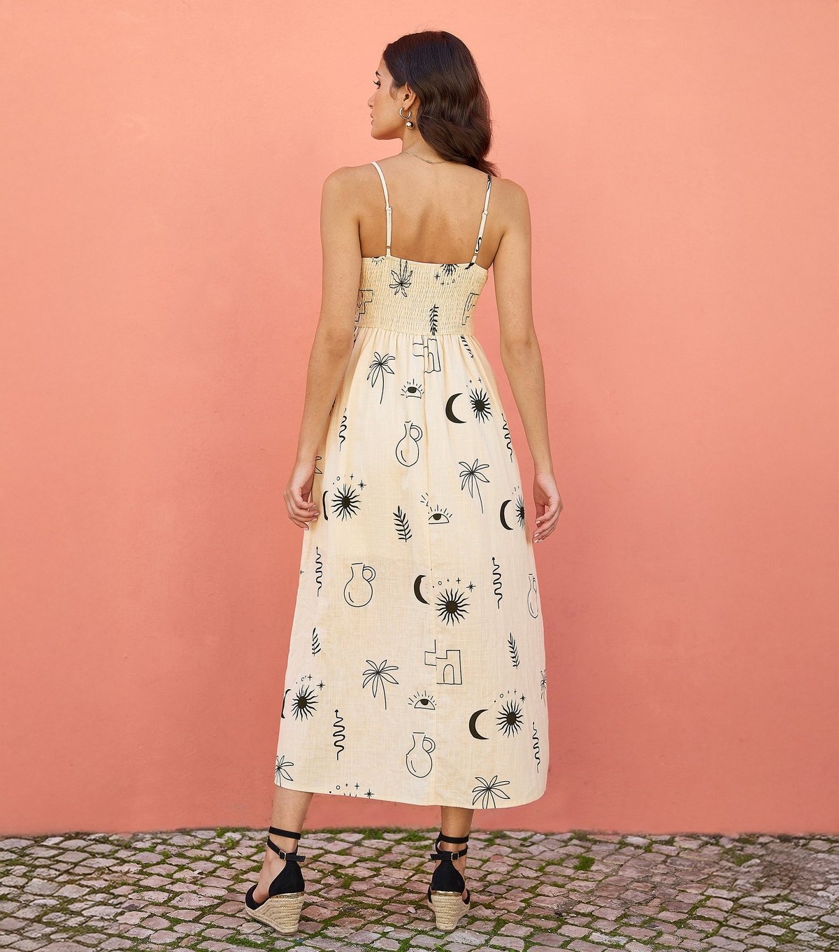 Yumi Women's Off White Printed Midi Dress Yumi New Look - 4