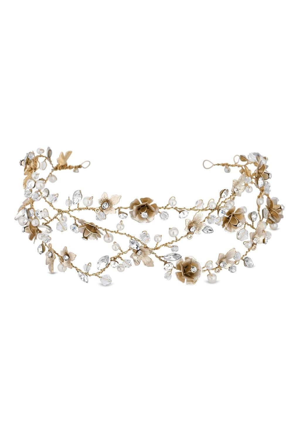 Jon Richard Jon Richard Women's Gold Plated Sienna Gold Floral Hair Vine - Gift Pouch