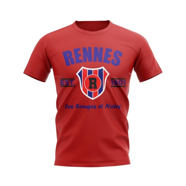 Rennes Rennes Men's Personalised Established Football T-Shirt in Red - 2