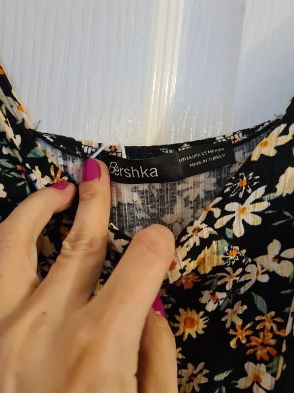 Bershka Bershka black floral summer dress size cs