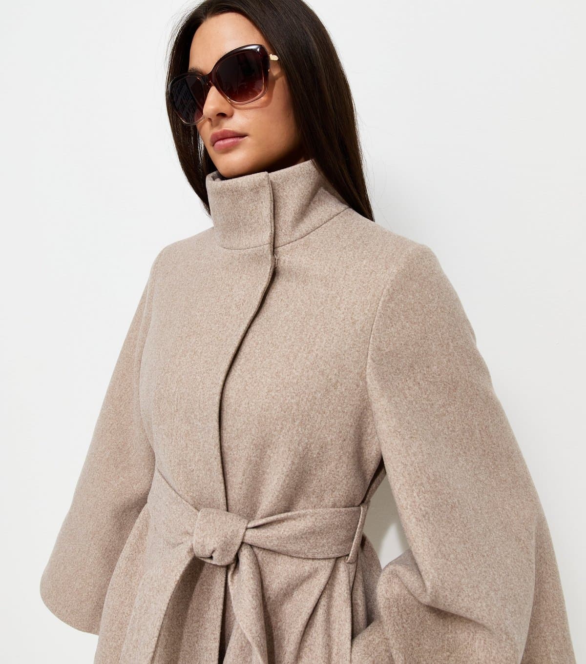 New Look Women's Cream Wide Sleeve Belted Cape Jacket New Look