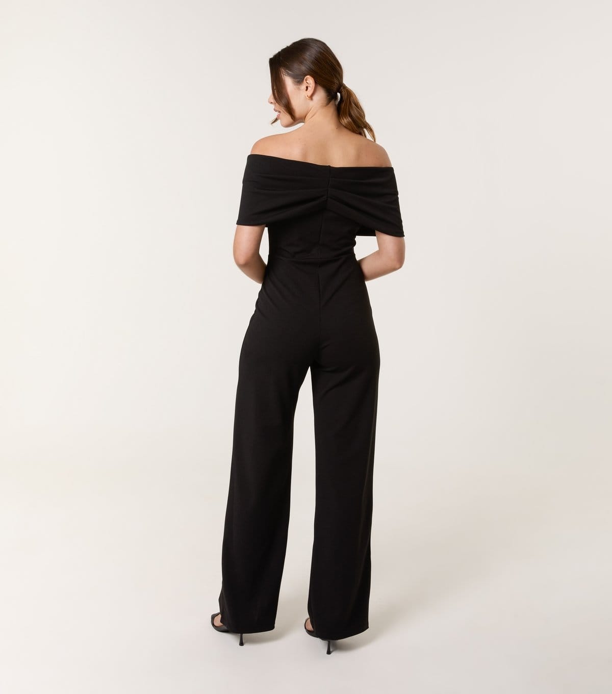 Blue Vanilla Women's Black Bardot Wrap Jumpsuit Blue Vanilla New Look - 4