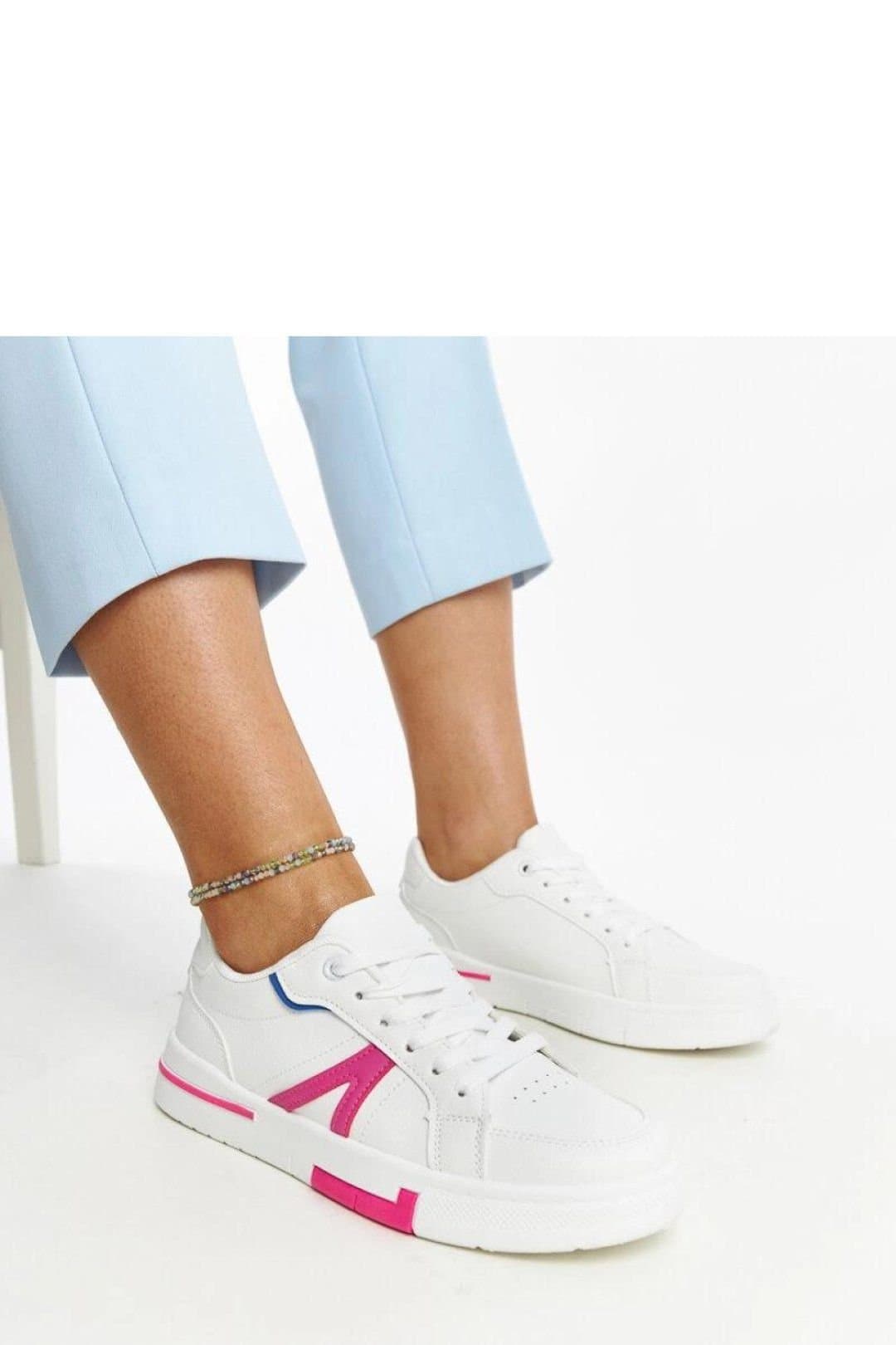 Love Lace Love Lace White Sneakers with Pink Accent