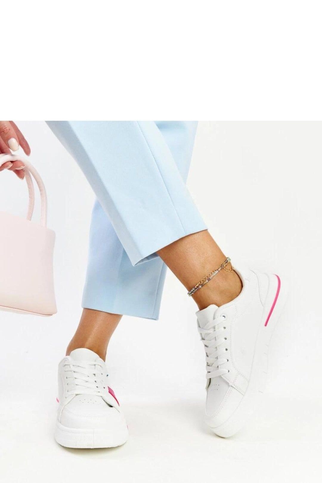 Love Lace Love Lace Women's Sport Shoes Zorica Pink Accent White Low Comfort Sneakers - 4