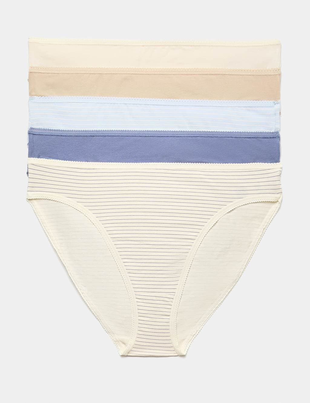 Marks & Spencer M&S 5pk Cotton Rich Lycra® High Leg Knickers Blueberry