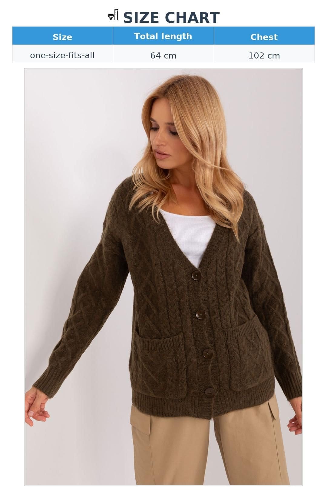 Love Lace Love Lace Women's Variegated V Neck Button Cardigan Sweater in Green - 4