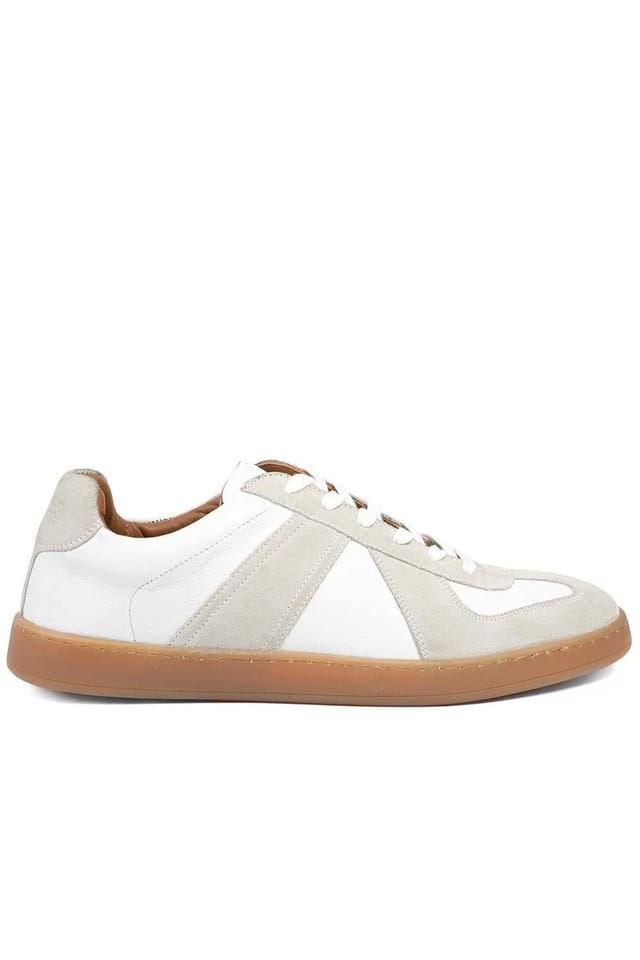 Jones Bootmaker Jones Bootmaker Men's Santo Leather Trainers in White - 2