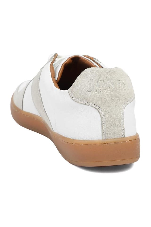 Jones Bootmaker Jones Bootmaker Men's Santo Leather Trainers in White - 3