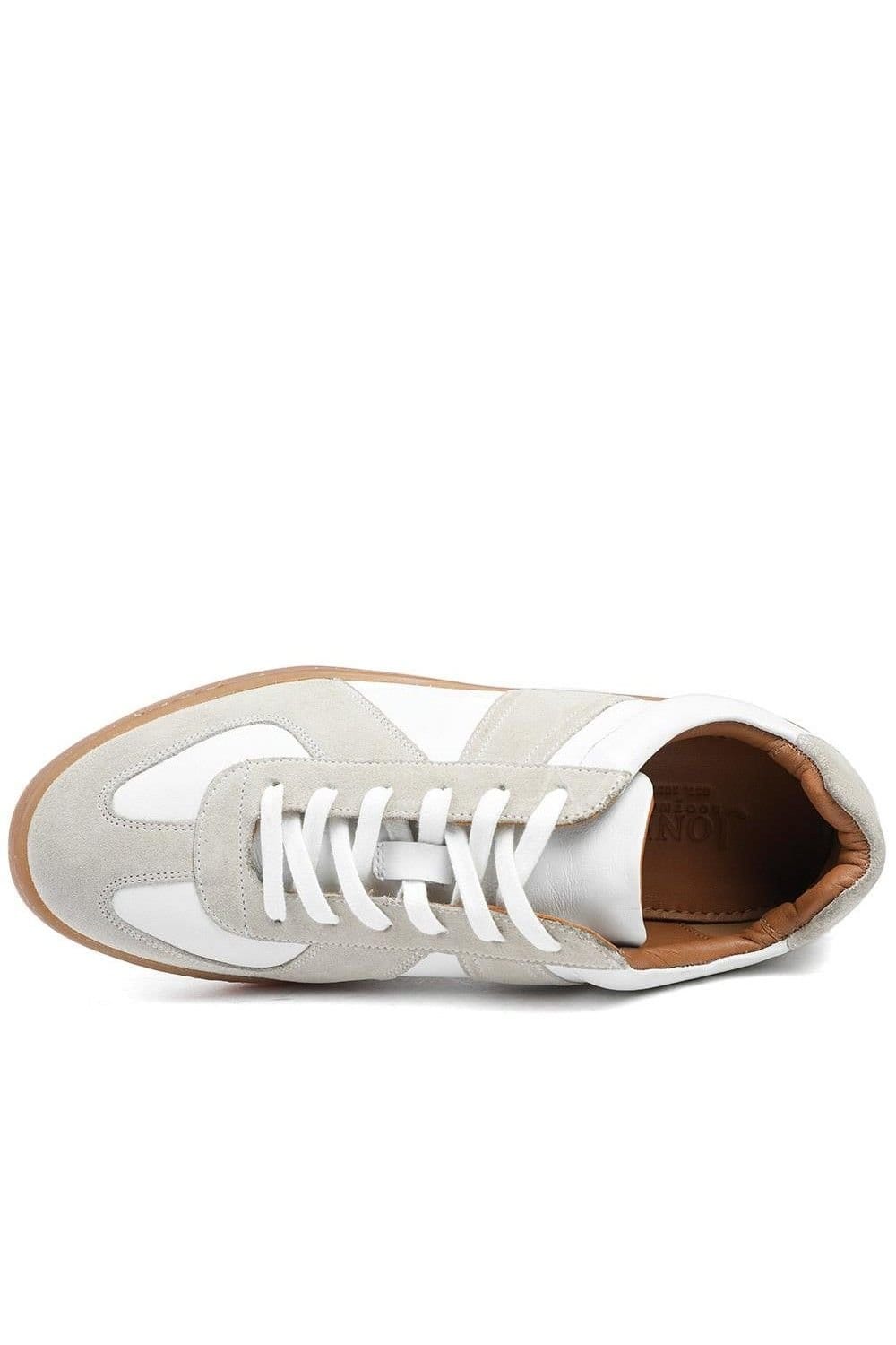 Jones Bootmaker Jones Bootmaker Men's Santo Leather Trainers in White - 4