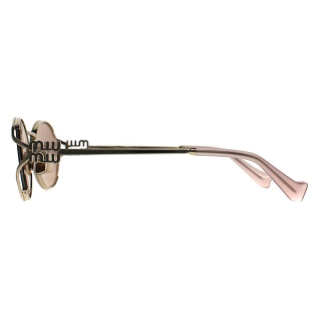 Miu Miu Miu Miu Women's Oval Pale Gold Rose Pink Mirror MU52YS - 3