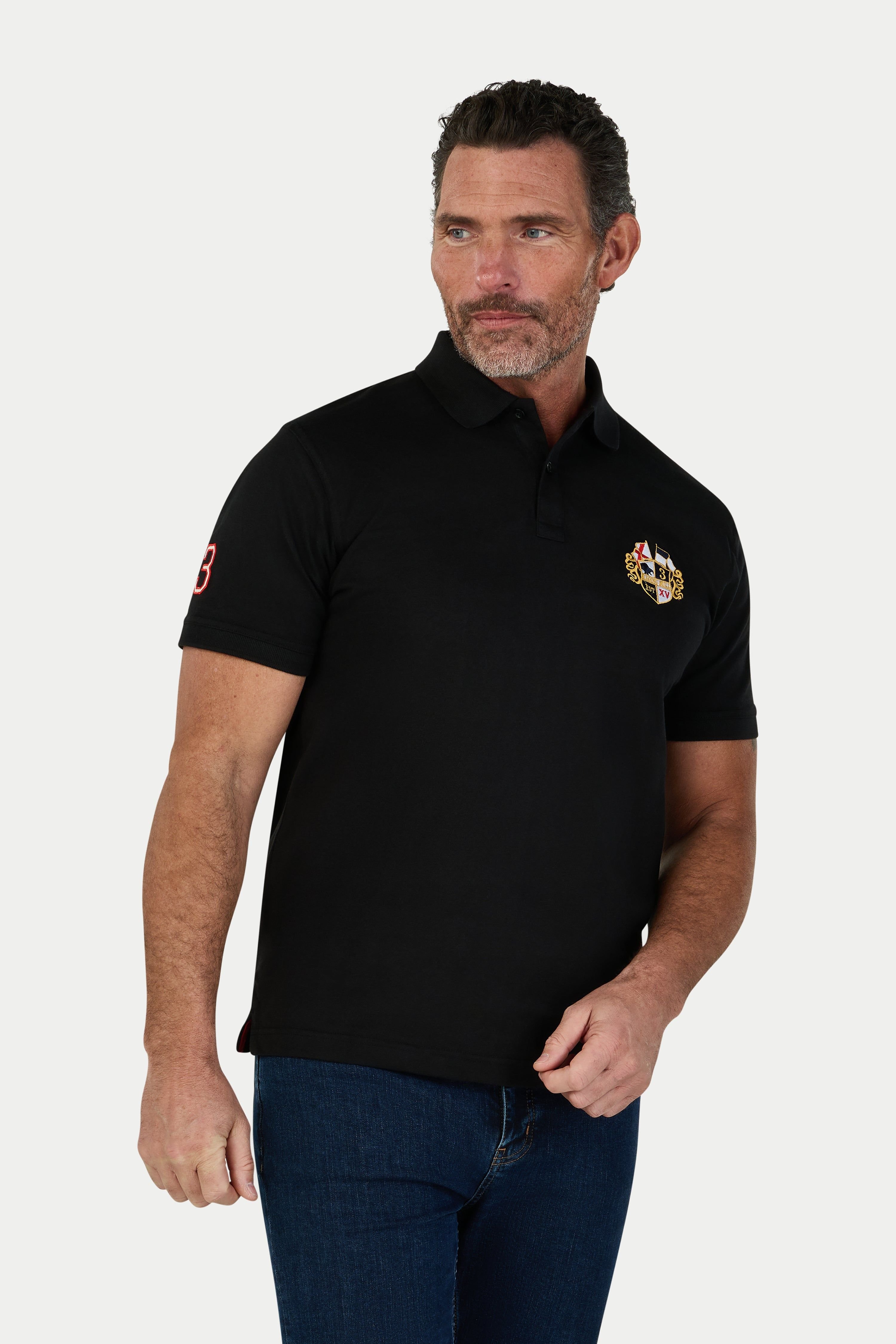 raging bull Raging Bull Men's Classic Crest Polo in Black - 3