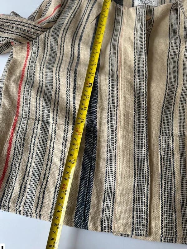 TOAST Toast Blazer jacket boho Aztec hemp fabric 12 beige stripe excellent condition £412