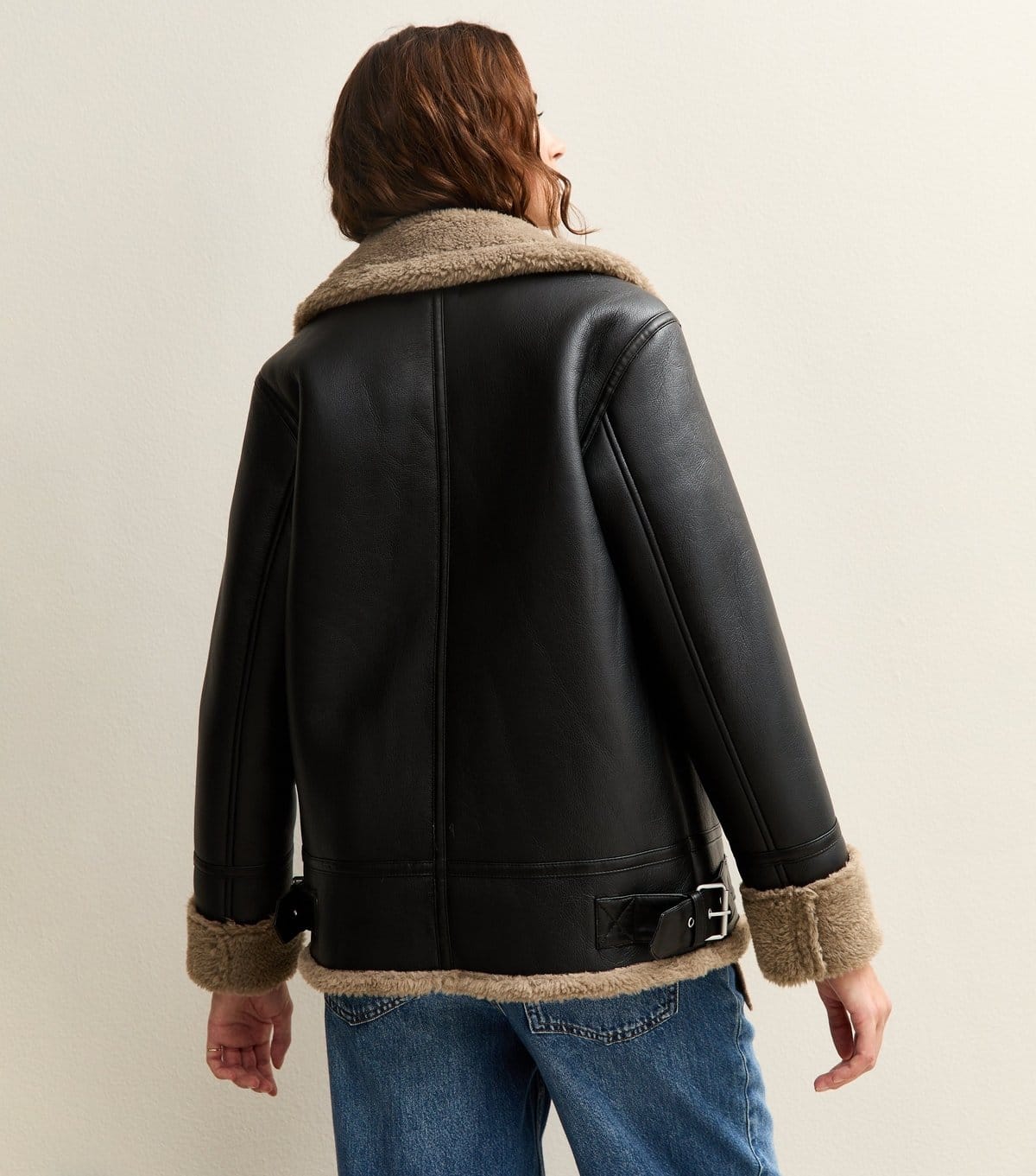 New Look Women's Black Faux Shearling Jacket New Look - 4