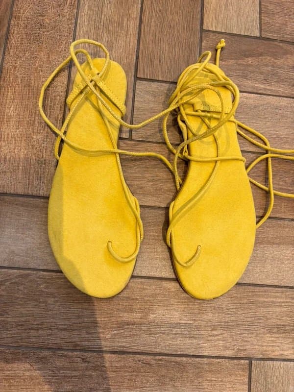 H&M H&M yellow tie sandals 6