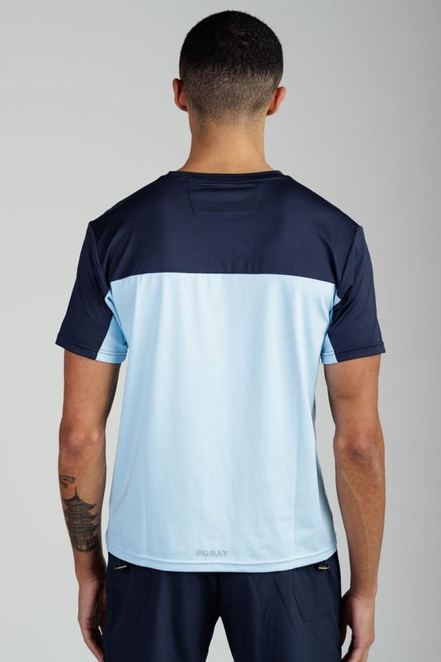 Foray Foray Men's Short Sleeve Technical Stretch Performance T-Shirt in Navy - 2