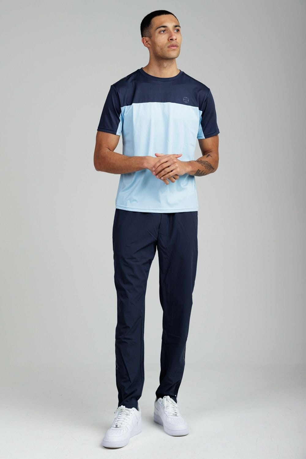Foray Foray Men's Short Sleeve Technical Stretch Performance T-Shirt in Navy - 4