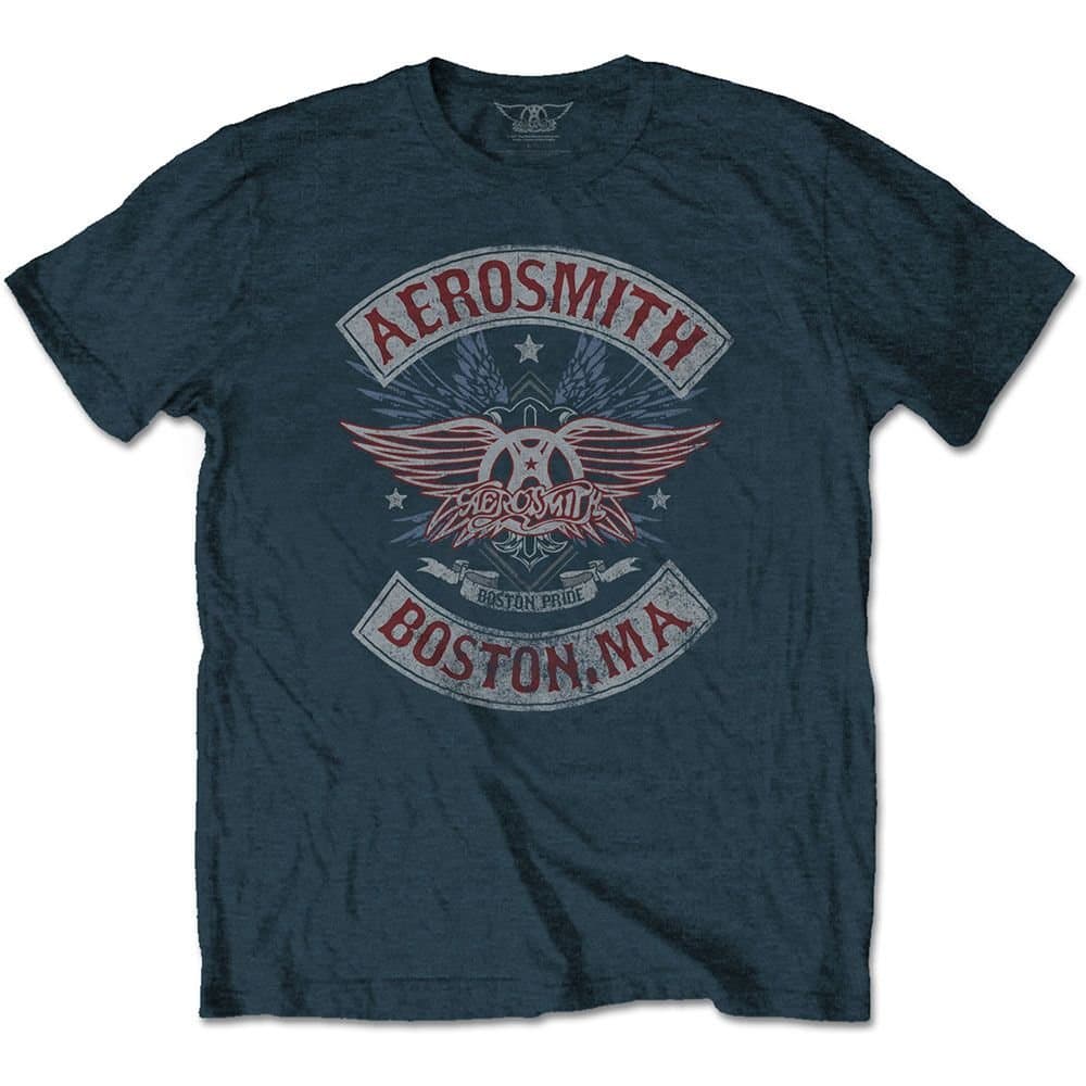aerosmith Aerosmith Men's Boston Pride Cotton T-Shirt in Blue