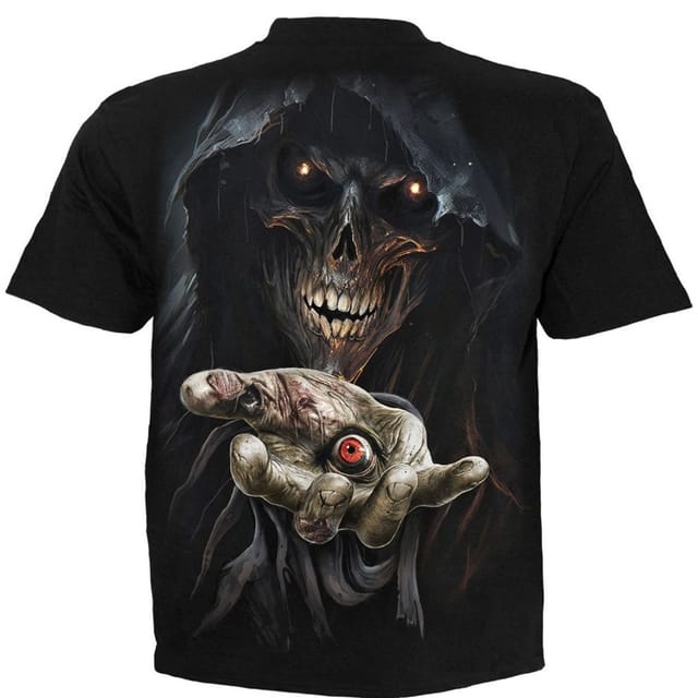 Spiral Direct Spiral Direct Men's Evil Eye Back Print T-Shirt in Black - 2