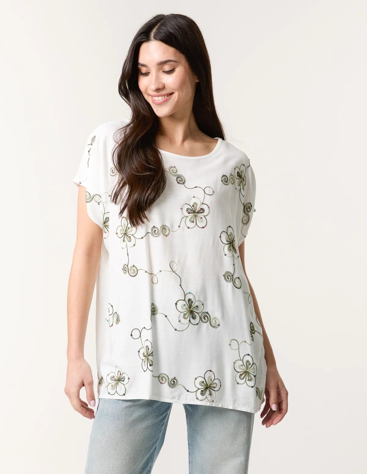 Embroidered Flower Top