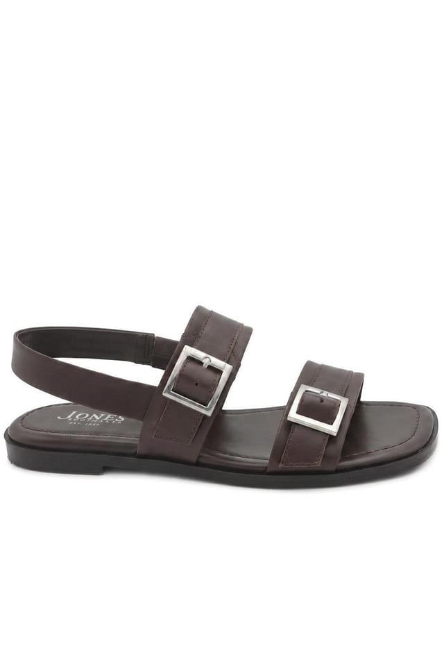 Jones Bootmaker Jones Bootmaker Women's Haniya Leather Dual Buckle Fasten Sandals in Brown - 2