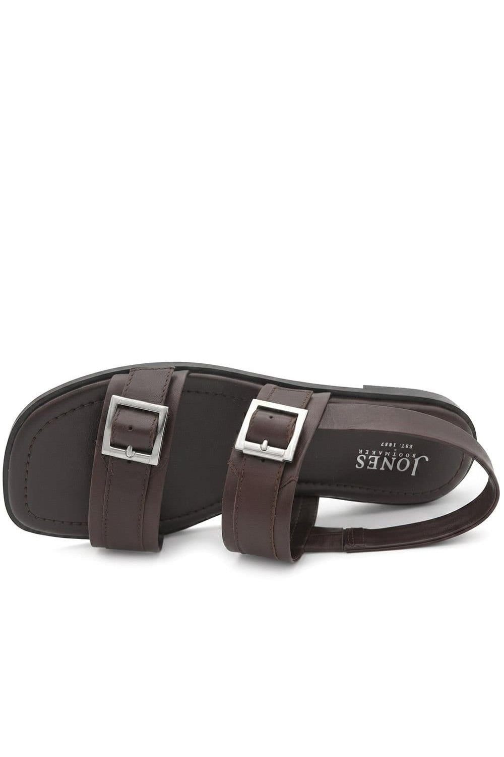 Jones Bootmaker Jones Bootmaker Women's Haniya Leather Dual Buckle Fasten Sandals in Brown - 4