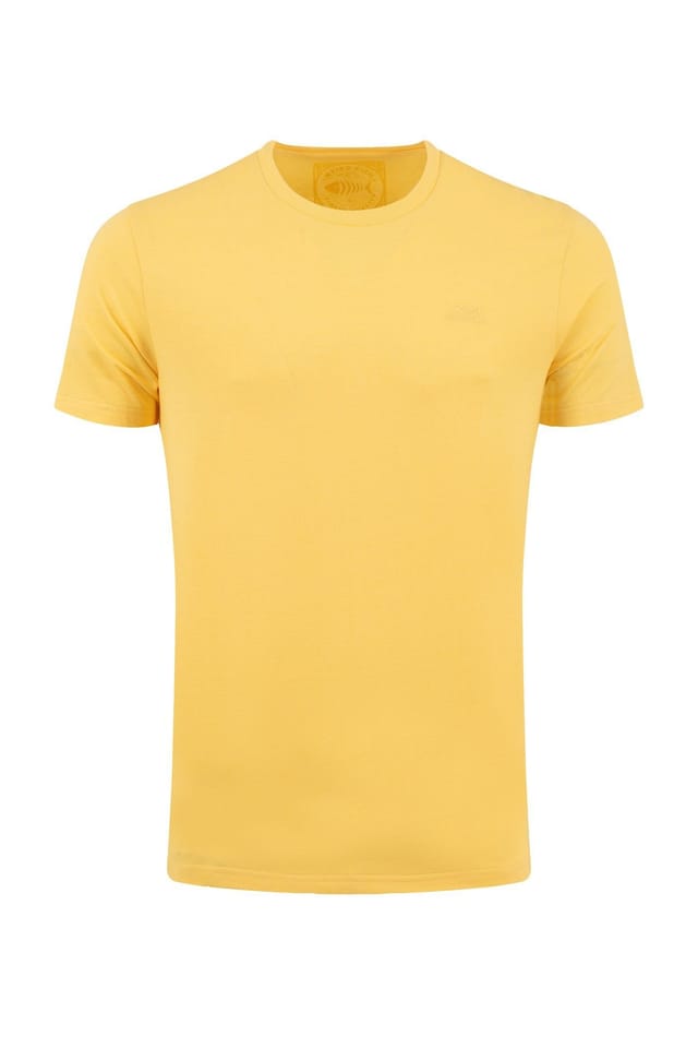 Weird Fish Weird Fish Men's Hooked Branded T-Shirt in Yellow - 2