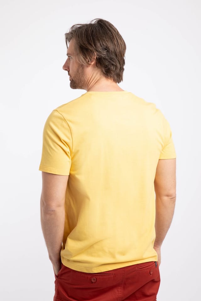 Weird Fish Weird Fish Men's Hooked Branded T-Shirt in Yellow - 3