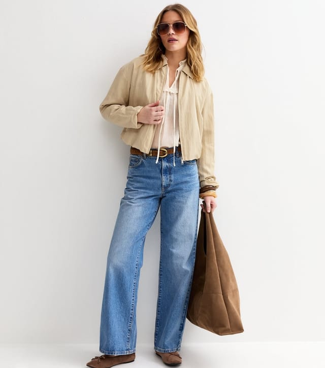 New Look Women's Stone Bubble Hem Bomber Jacket New Look - 3