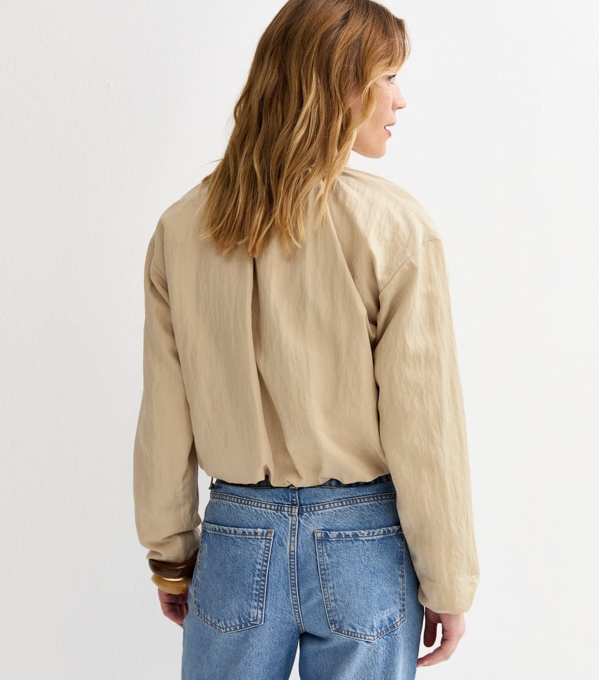 New Look Women's Stone Bubble Hem Bomber Jacket New Look - 4