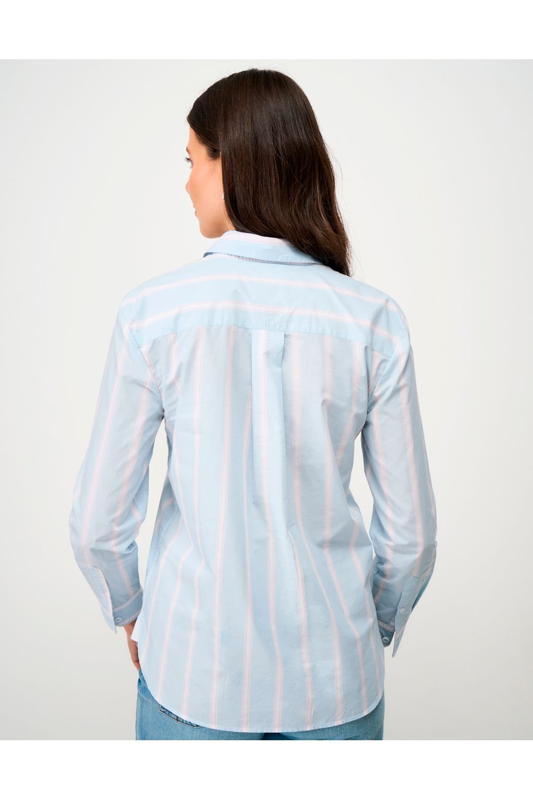 Crew Clothing Crew Clothing Women's Relaxed Fit Poplin Shirt White Blue - 4