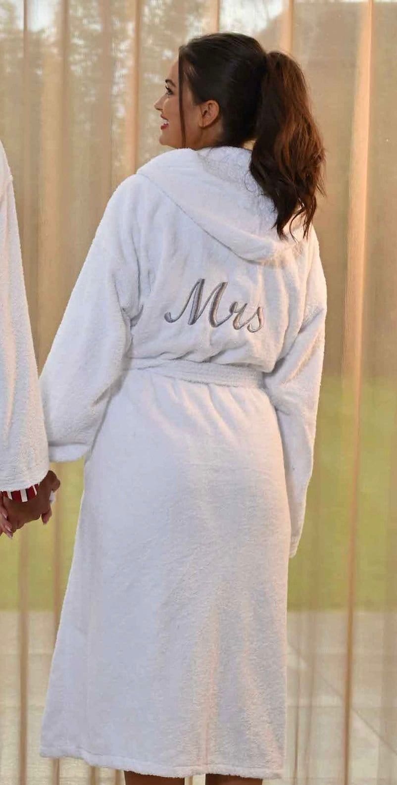 Lulabay Lulabay Women's Personalised MRS Terry Towelling Robe in White - 1