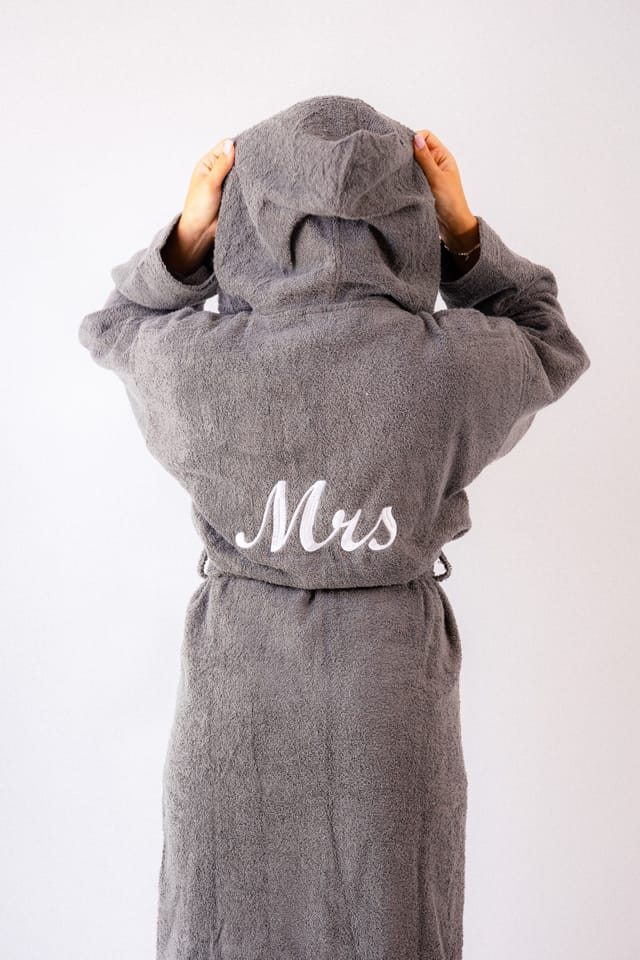 Lulabay Lulabay Women's Personalised MRS Terry Towelling Robe in White - 2