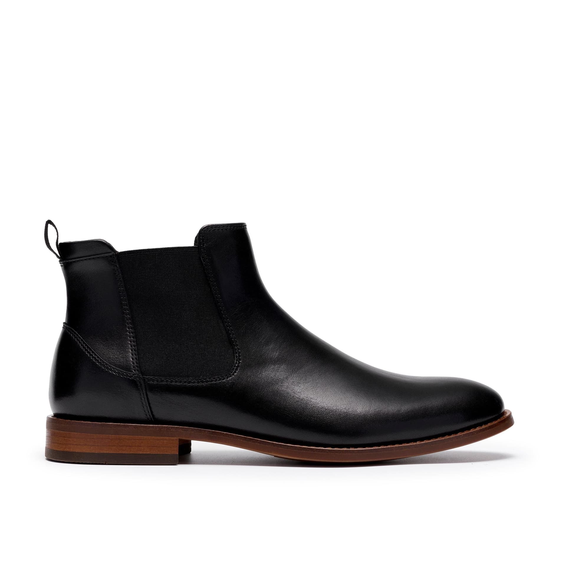 Clarks Clarks Men's Bowburn Top Black Leather Ankle Boots, Chelsea Boots