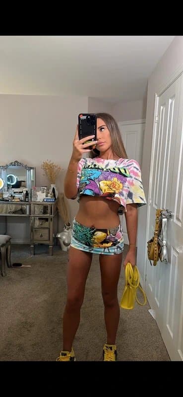 Gypsabella Gypsabella tie die graphic crop top and skirt co ord