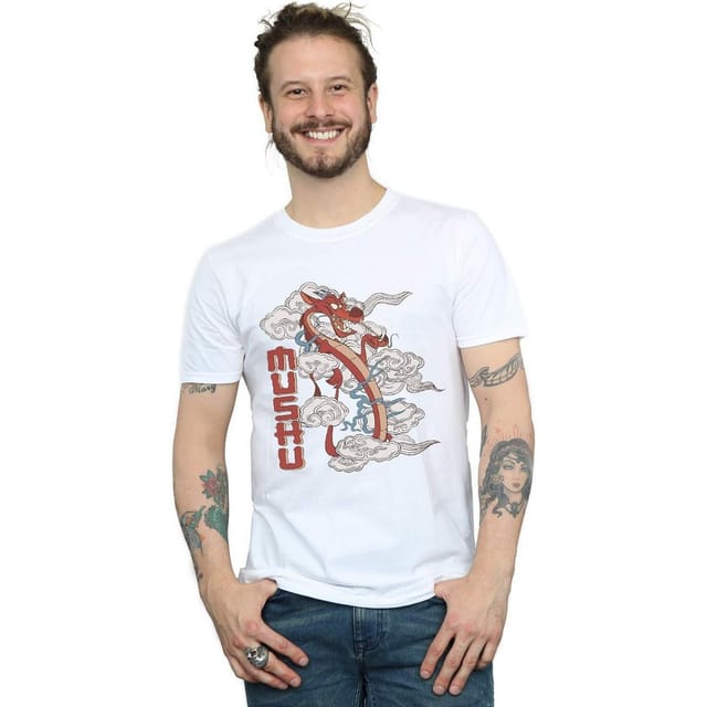 Mulan Mulan Men's Mushu Cotton T-Shirt in White - 2