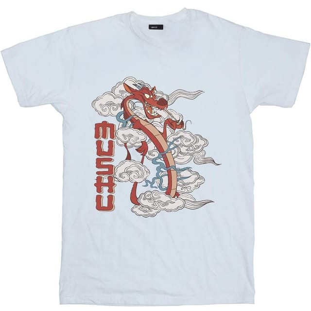 Mulan Mulan Men's Mushu Cotton T-Shirt in White - 3