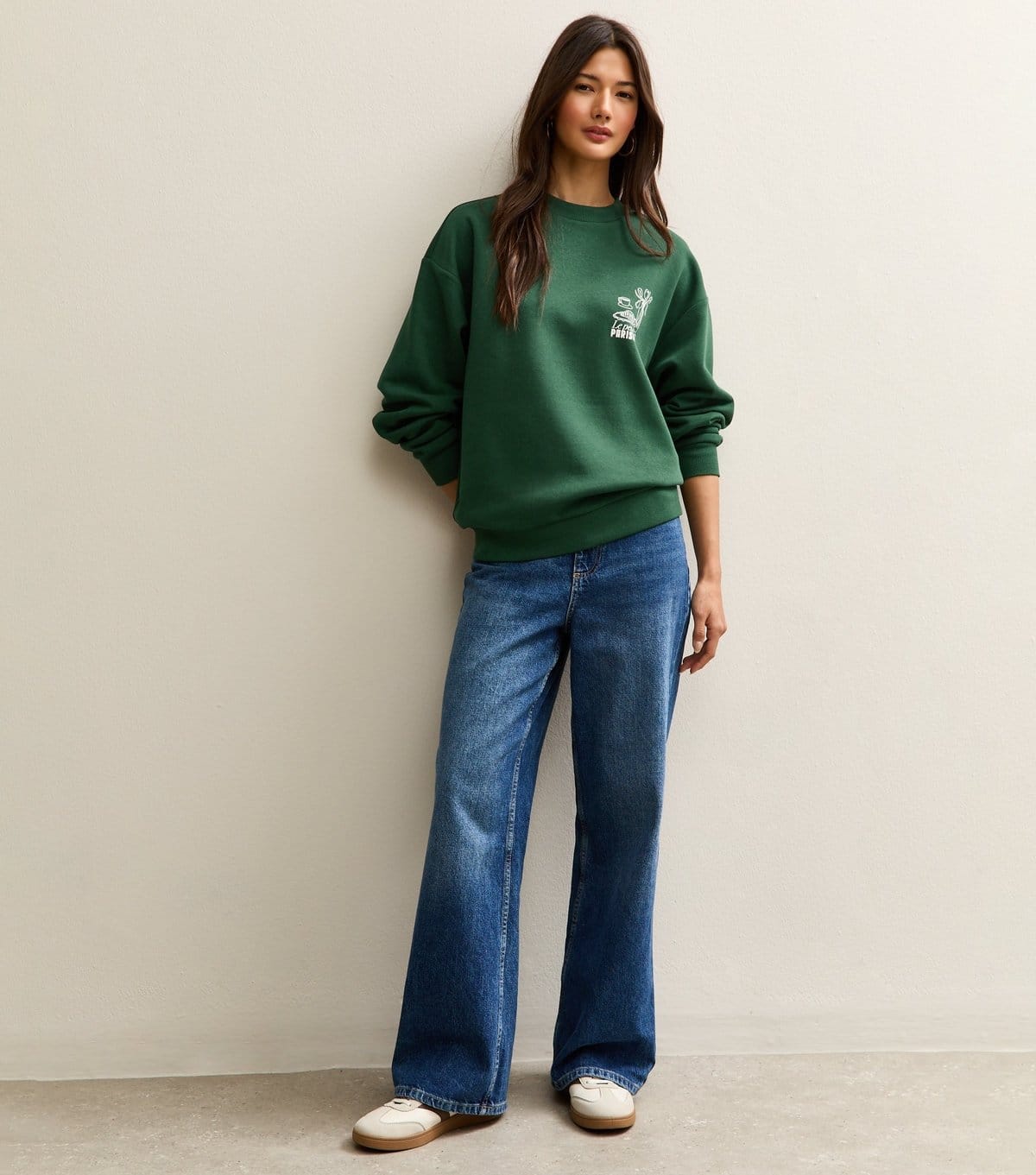 New Look Women's Green Le Petit Cafe Logo Print Sweatshirt New Look - 4